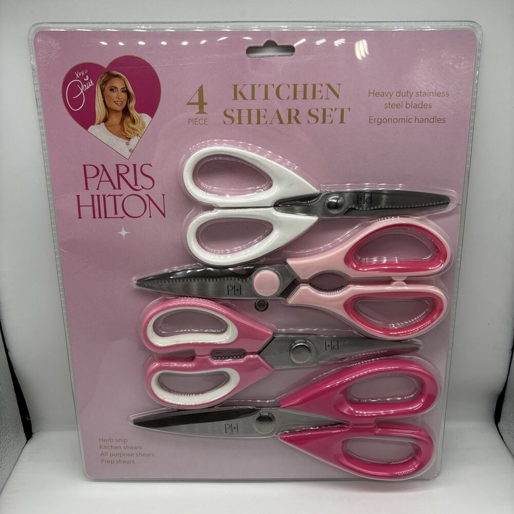 PARIS HILTON KITCHEN SHEAR SET PARIS HILTON KITCHEN SCISSORS SET X4 NIB